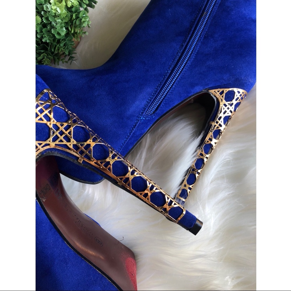 🆕 Royal Blue Platform Stiletto Booties - Picture 4 of 7